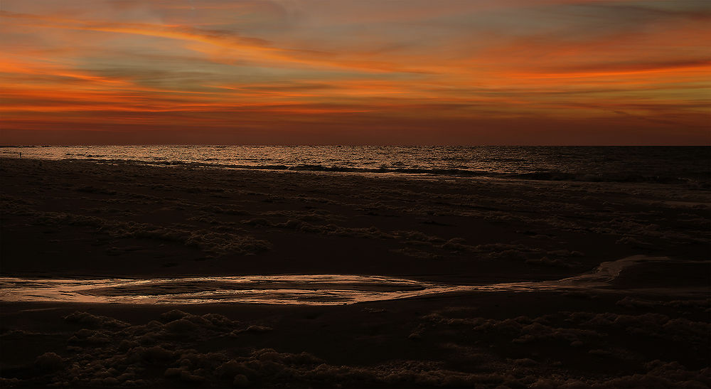 Crépuscule à la plage de Renesse (NL)