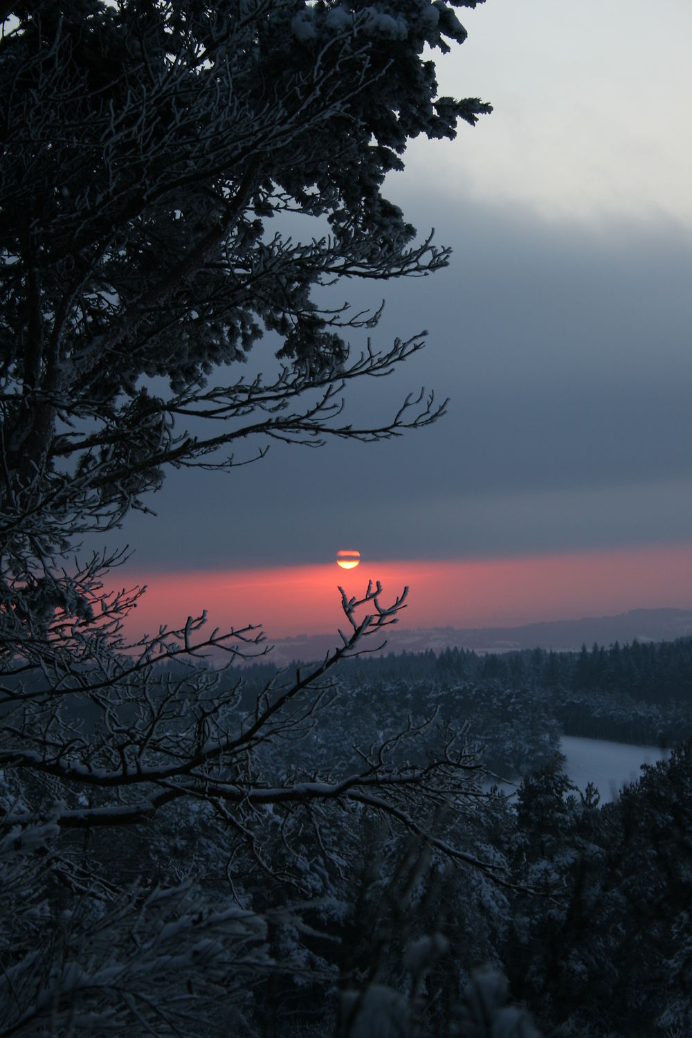 Coucher de soleil en hiver