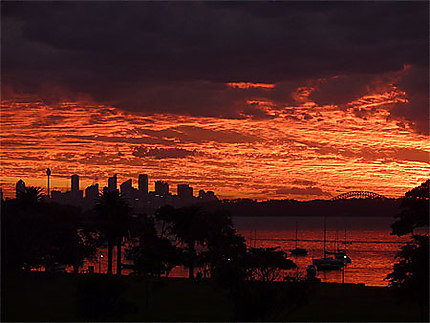 Couché de soleil sur la baie de Sydney