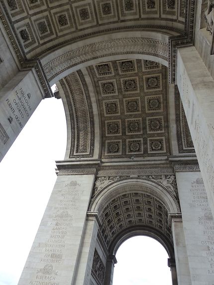 Sous L'arche de l'Arc de Triomphe, Paris