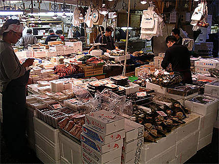 Etals du marché aux poissons Tsukiji de Tokyo