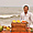 Le vendeur de fruits sur la plage de Pondichéry