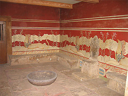 Salle du trône du roi Minos à Cnossos