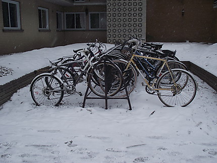 Stationnement d'hiver pour vélos à Montréal