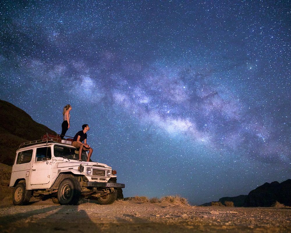 La voie lactée dans le désert de Wadi Rum