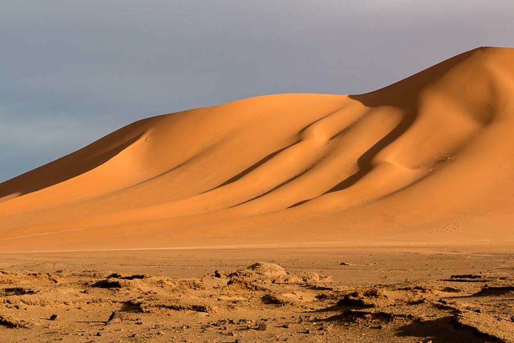 Tin Zaouaten - Dune dorée par le soleil du matin