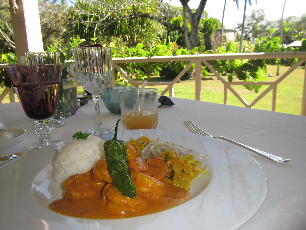 Curry de crevette à la Demeure Saint Antoine 