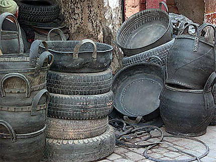 Objets en pneu recyclé