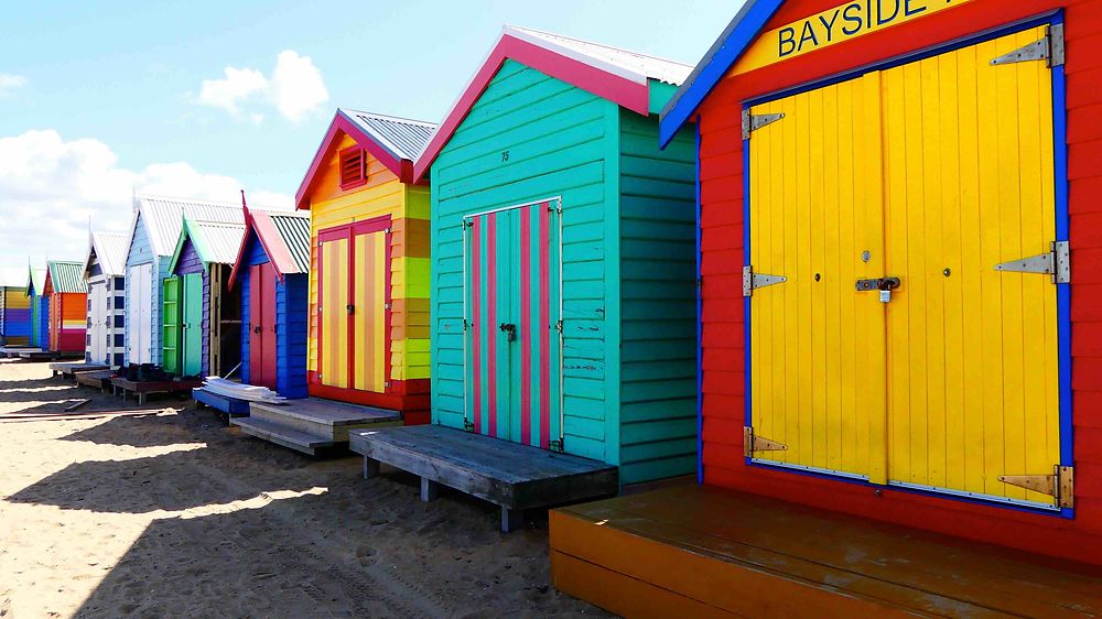 Brighton Beach - Cabanons peints