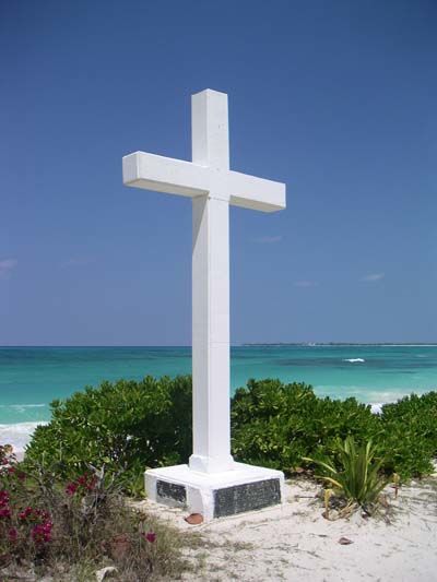 Les premiers pas de Christophe Colomb aux Bahamas