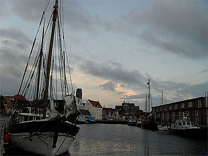 Coucher de soleil sur le port de Wismar