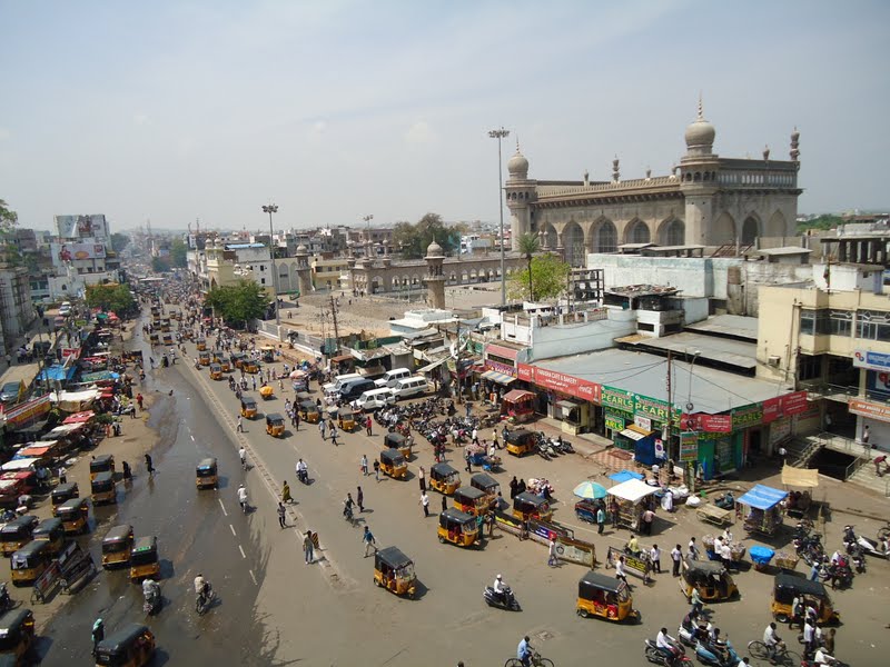 Vue depuis le haut du Charminar Vue depuis le haut du Charminar