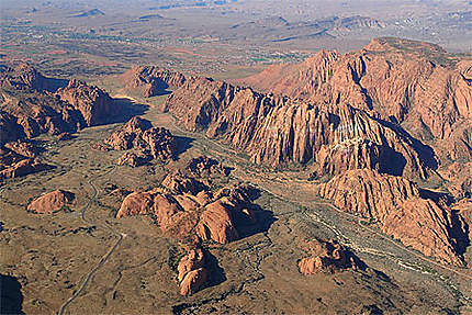 Snow canyon vu d'avion