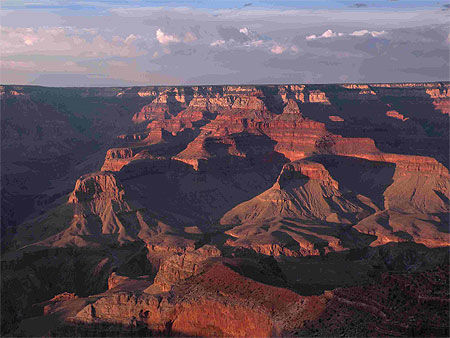 Coucher de soleil sur le Grand Canyon