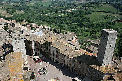 Vue aérienne de la piazza della Cisterna