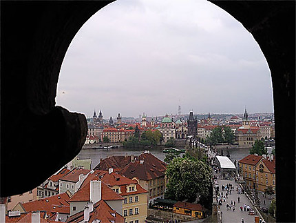 Prague et la Vltava depuis la Tour du Pont Charles