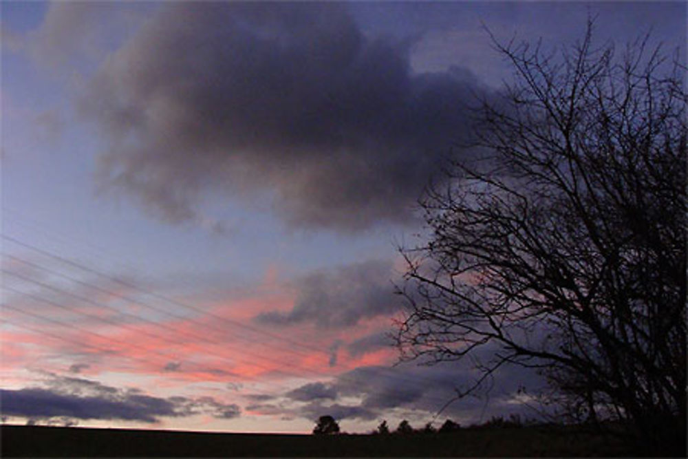 Coucher de soleil sur l'Auvergne