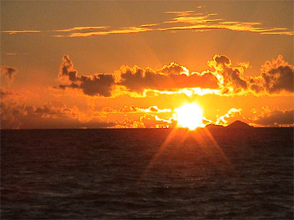 Coucher du soleil à la digue