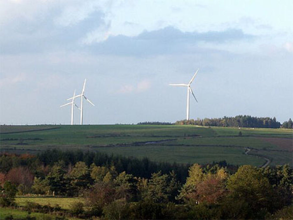 A Ally, les éoliennes prennent la place des moulins d' autrefois...