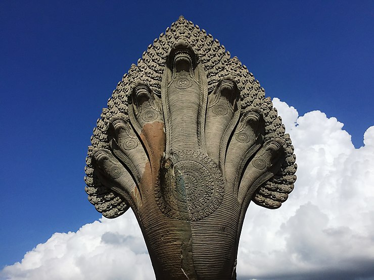 Serpent gardien du Grand Temple d'Angkor Wat, Cambodge