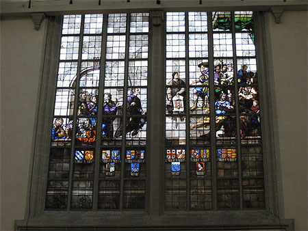 Détail d'un vitrail de la Nieuwe Kerk Détail d'un vitrail de la Nieuwe Kerk