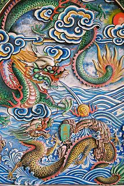 Dragon dans un temple chinois