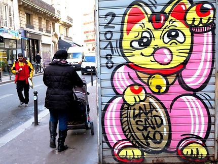 Street art de Lala Said Ko, rue du Paradis