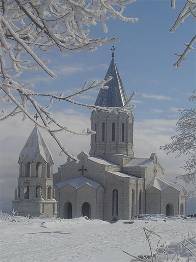 Eglise Ghazantchetsots en hiver Eglise Ghazantchetsots en hiver