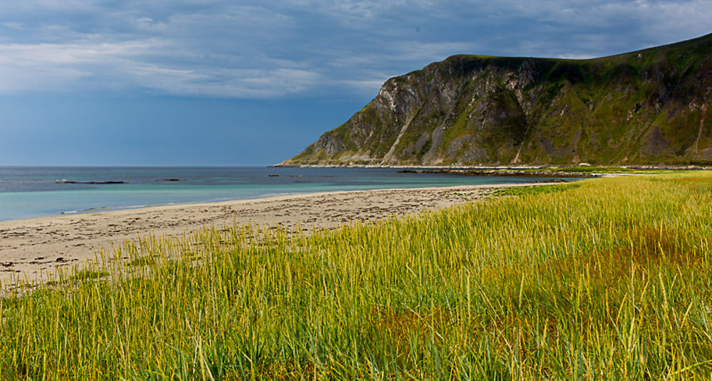 Plage à Flakstad en Norvège