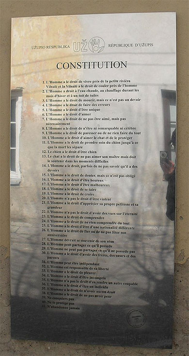 Constitution de la République d'Uzupis Constitution de la République d'Uzupis