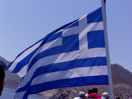 Emblème de la Grèce sur le ferry