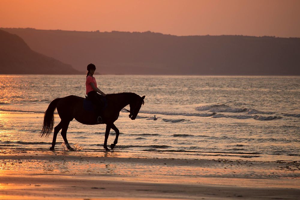 Balade du soir sur une plage normande