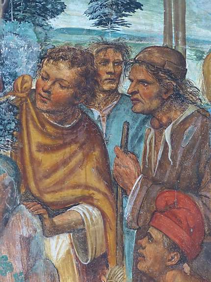 Fresque, détail,abbazzia di Monte Oliveto Maggiore