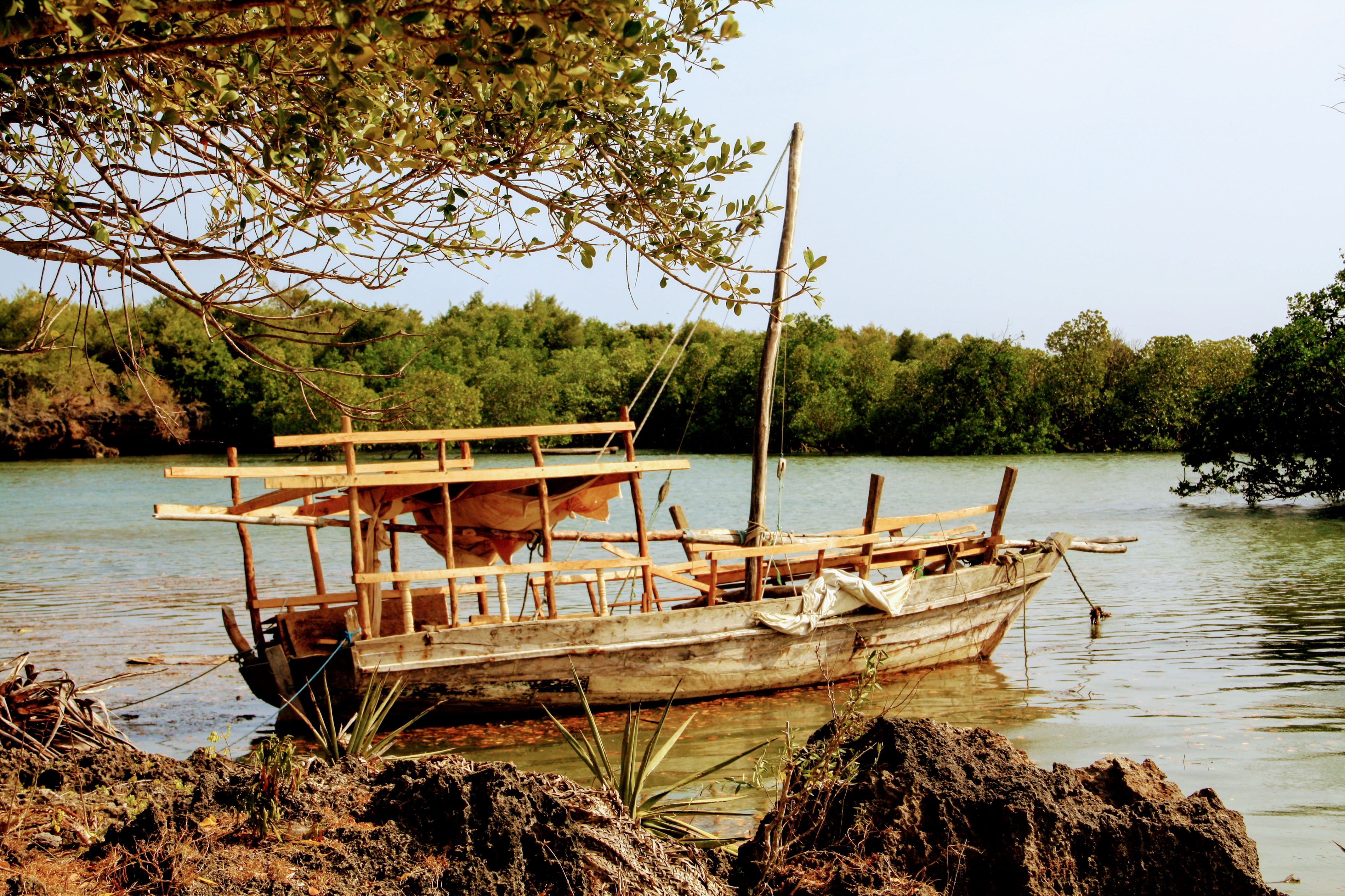 Vieux gréement de bois, Île de Wasini Vieux gréement de bois, Île de Wasini