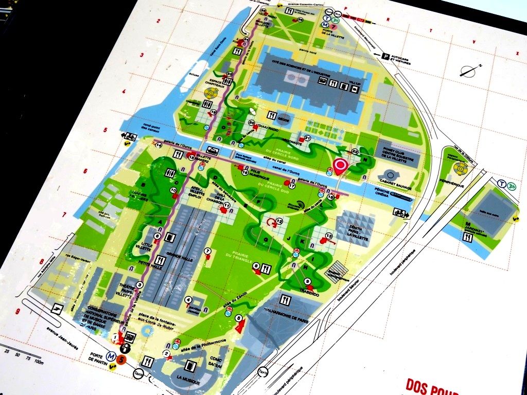 Plan du parc de la Villette