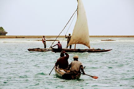 Pêcheurs locaux sur l'Île de Wasini, Kenya