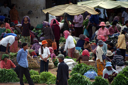 Scène de marché colorée Scène de marché colorée