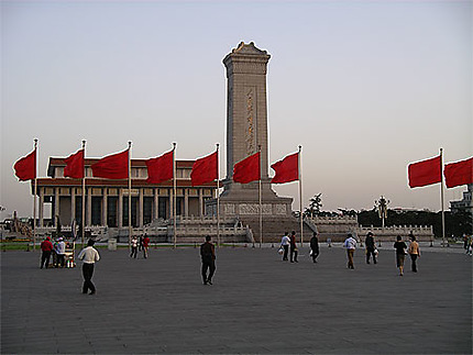 Sur la place Tian an men à Pékin