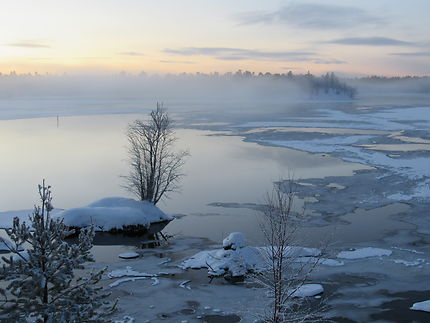 Lac Inari et noël en Finlande