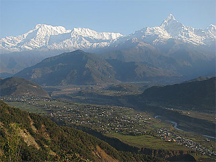 Vue sur l'Annapurna Sud et sur le Machhapuchhare de Sarangkot