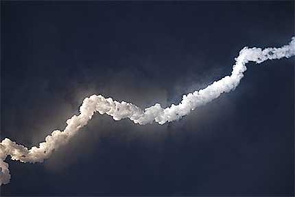 Signature du passage d'Ariane dans le ciel guyanais