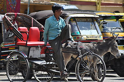 Rickshaw à l'attente