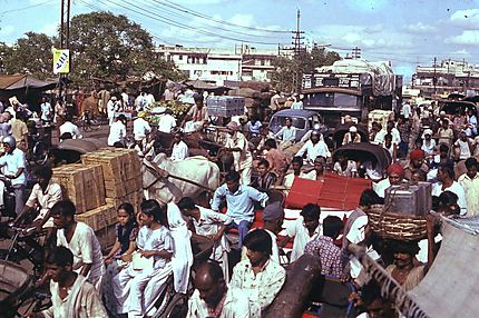 Embouteillages à Delhi en 1975
