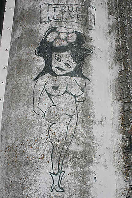 Femme nue sur le silo