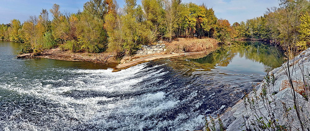 Barrage avec échelle à poissons