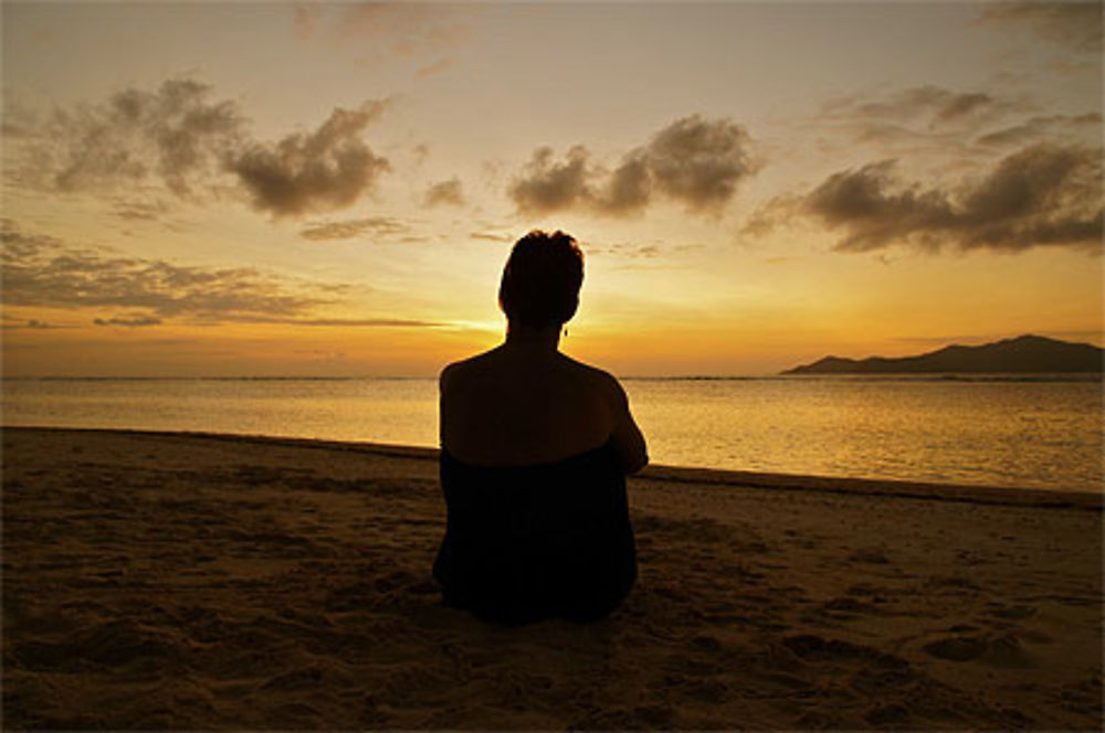 Couché de soleil sur Praslin