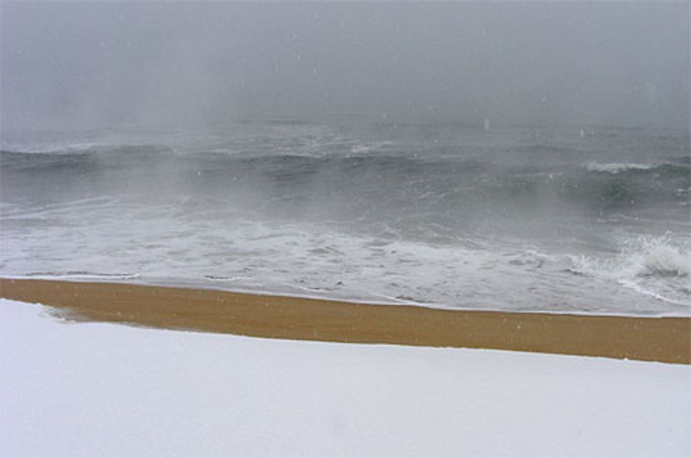 Plage sous la neige !