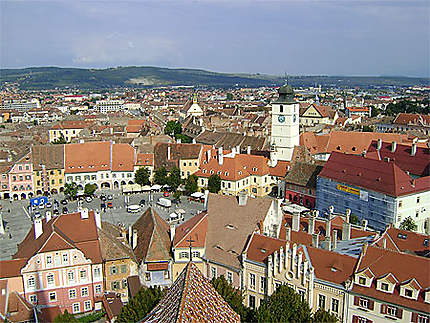 Vue de Sibiu avec la Tour du Conseil