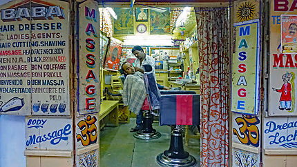 Salon de coiffure en Inde