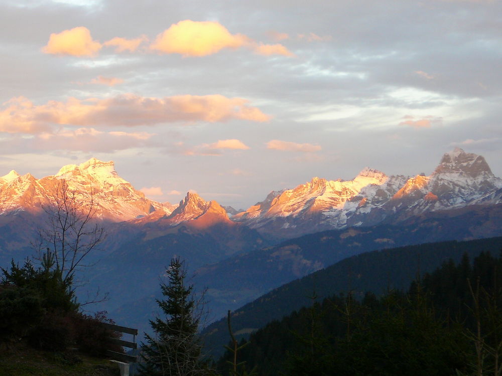 Coucher de soleil sur les Alpes